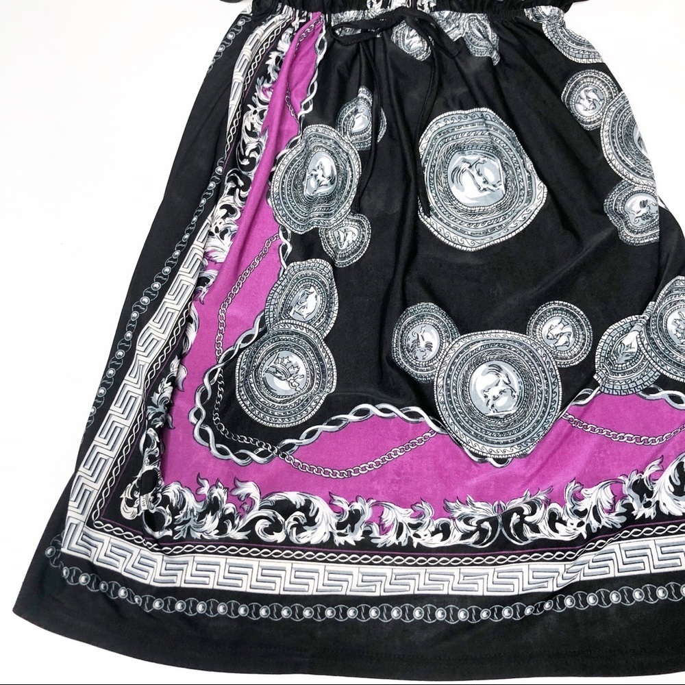 Black/Purple Bandana Print Swim Coverup Dress - Picture 2 of 8